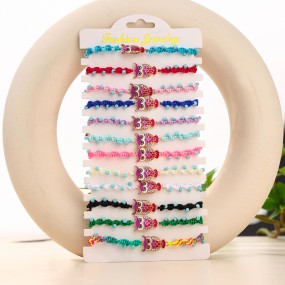 Beaded Owl Bracelet Supplier - Handmade Beaded Owl Bracelet Black Cord Adjustable Animal Charm Jewelry