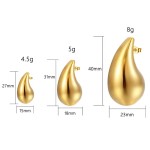 Tear Drop Earrings Factory - Wholesale Chunky 18k Gold Stainless Steel Tear Drop Earrings Women Fashion Hollow Drop