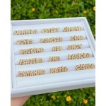 迷你泡泡项链供应商-锆石迷你3D泡泡字母项链气球字母蓬松初始珠宝