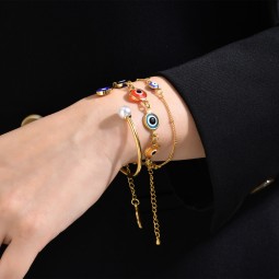 Curved Bar Bracelet Supplier - Wholesale Adjustable Personalized Stainless Steel 18K Gold Curved Blank Bar Bracelet