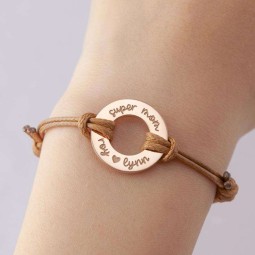 Infinity Bracelet Manufacturer - Minimalist Adjustable Stainless Steel Infinity Engraved Name Braid Rope Bracelets