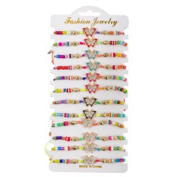 Butterfly Bracelet Supplier - Colorful Butterfly Charm Bracelet Set Fashion Rhinestone Butterfly Beaded Bracelets
