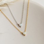 爱心项链工厂-女士时尚18k镀金纯银爱心形状项链水晶项圈