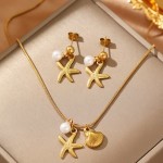 心形眼套装工厂-女士精致珠宝套装不锈钢18k金锆石心形眼分层吊坠套装