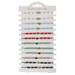 Cross Bracelet Factory - Fashion Colorful Cross Charm Bracelets Bohemian Cross Beaded Bracelet Sets for Women