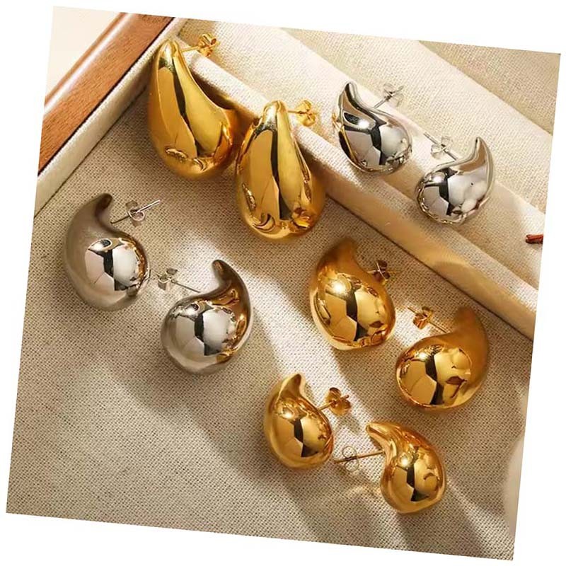 Huggie Earrings Manufacturer - Anti-tarnish Jewelry Ladies Cute 18K Gold Zircon Pearl C Huggie Hoop Heart Sun Moon