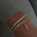 Knot Bracelet Manufacturer - Custom 26 Initial Letter Love Knot Charm Bracelets 18k Gold Plated Stainless