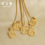 滴油项链生产厂家-滴油26字母吊坠项链个性化油滴字母O形链