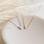 爱心项链工厂-女士时尚18k镀金纯银爱心形状项链水晶项圈
