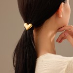 马尾装饰供应商-2024优雅18k金防水不锈钢心形雏菊花朵马尾饰