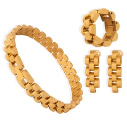Geometric Earrings Supplier - Stainless Steel Jewelry Wholesale Geometric Chunky Earrings Hoops 18k Gold Waterdrop