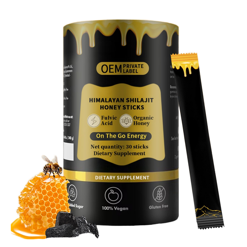 Shilajit Honey Sticks Manufacturer - Lab Tested, 85+ Minerals, 30g Bottle