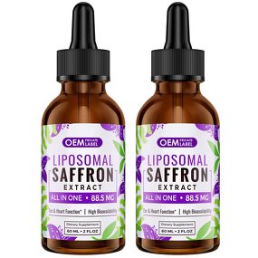 Liposomal Saffron Extract Drops Manufacturer - Oral Liquid with Ashwagandha & Turmeric