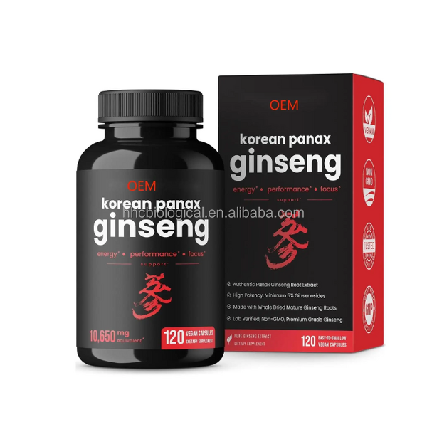 Red Ginseng Root Extract Capsules Manufacturer - Max Strength High Ginsenosides for Men