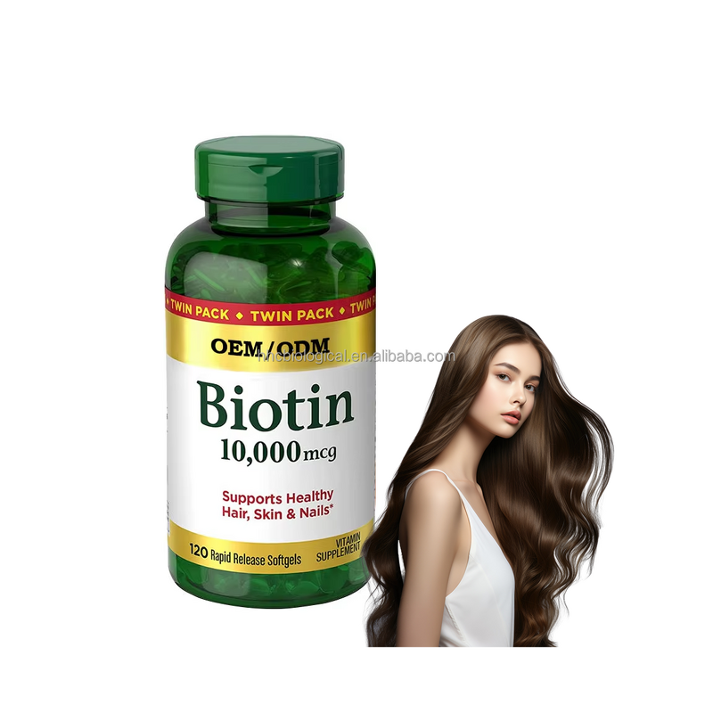 Biotin Softgel Capsules Manufacturer - 10000mcg for Hair Skin Nails & OEM
