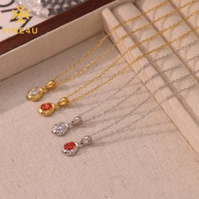 Stainless Steel Pendant Necklace Factory - Gold Plated Irregular Oval Shape Fashion Jewelry