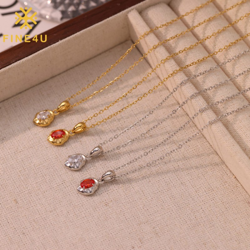 Stainless Steel Pendant Necklace Factory - Gold Plated Irregular Oval Shape Fashion Jewelry