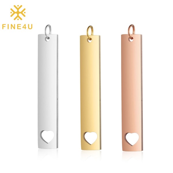 Stainless Steel Bar Necklace Factory - Personalized Heart Pendant Rose Gold Plated