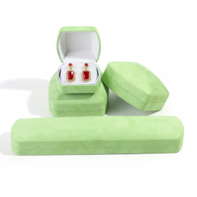 Velvet Jewelry Box Manufacturer - Large Deerskin Velvet Square Pearl Ring Arched Iron