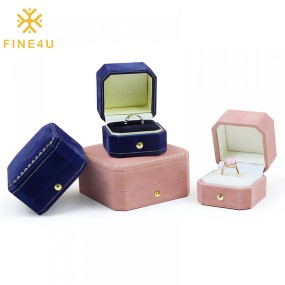 Velvet Jewelry Box Factory - Octagonal Customized Suede Ring Earring Bracelet Necklace Box
