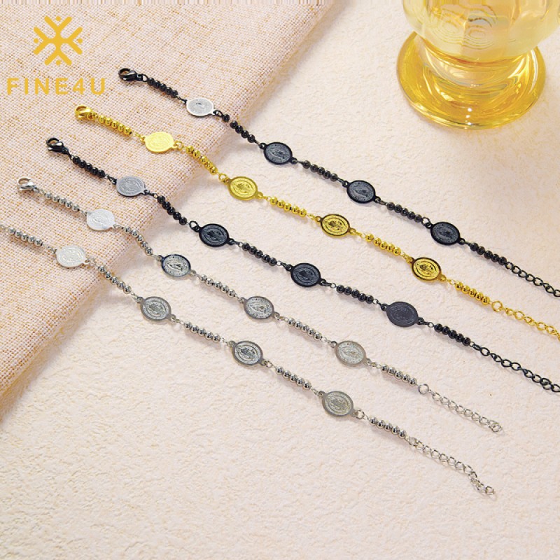 Stainless Steel Rosary Bracelet Supplier - Handmade Lucky Jesus Virgin Mary Cross Chain