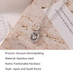 不锈钢锆石项链工厂 - 圆形爱心锁骨链时尚饰品