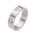 Stainless Steel Wedding Ring Manufacturer - Gold Plated Heart Studded Zircon Waterproof Gift
