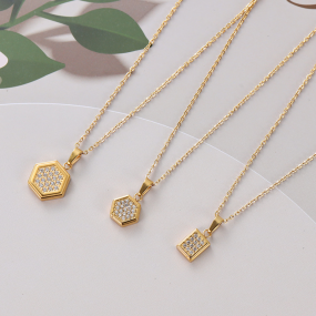 Stainless Steel Pendant Necklace Manufacturer - Bulk Gold Plated Zirconia Star Heart Charms