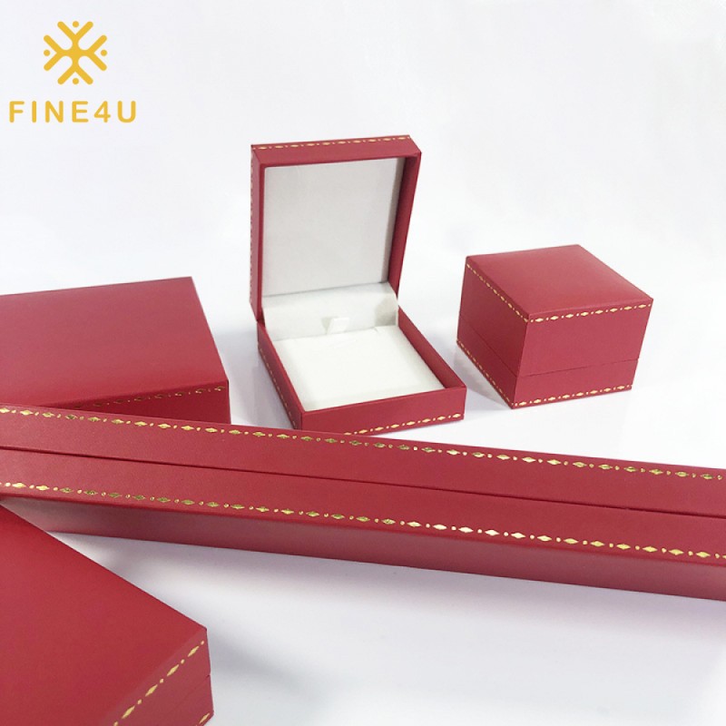 Velvet Jewelry Box Supplier - Red Velvet Custom Logo Ring Necklace Bracelet Packaging