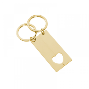 Stainless Steel Keychain Manufacturer - Valentine Couple Gift Half Heart Personalized Logo