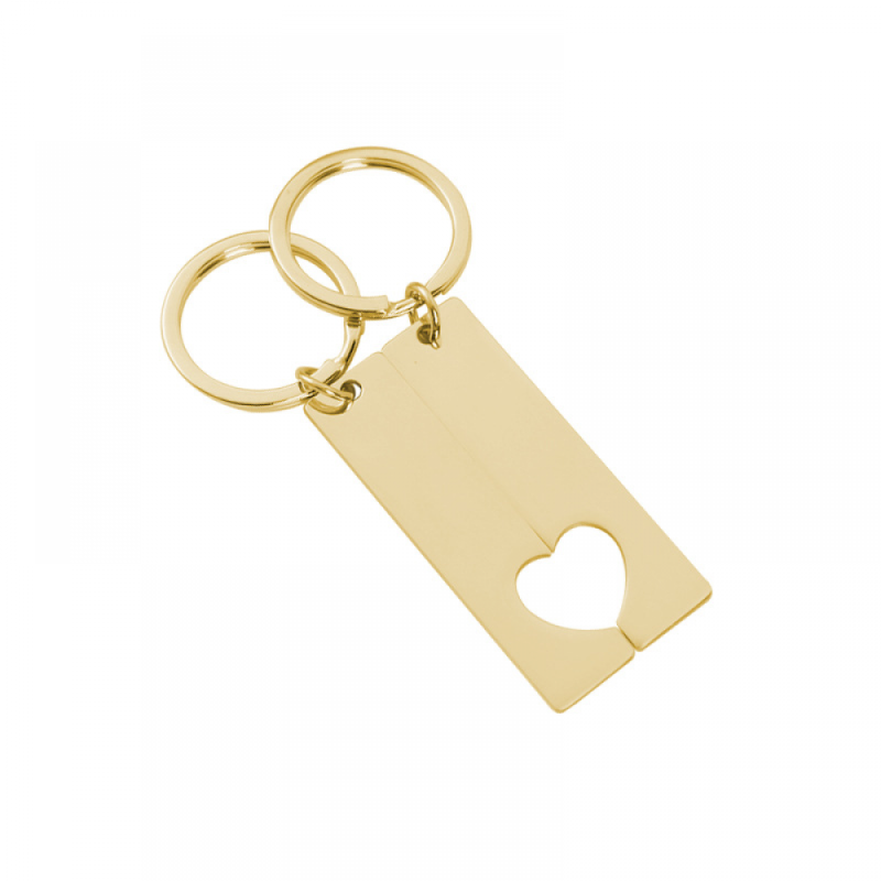 Stainless Steel Keychain Manufacturer - Valentine Couple Gift Half Heart Personalized Logo