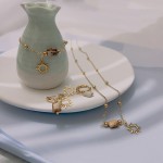 不锈钢饰品套装供应商 - 镀金太阳吊坠天然石夏威夷