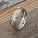 Stainless Steel Couple Ring Set Supplier - Valentine Day Trending Fashion Gold Plated