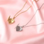 Stainless Steel Locket Necklace Supplier - Custom Gold Plated Love Photo Pendant Heart