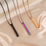 Stainless Steel Bar Necklace Factory - Personalized Horizontal Bar Gold Plated