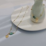 Stainless Steel Jewelry Set Supplier - Gold Plated Heart Pendant Turquoise Natural Stone