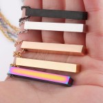 Stainless Steel Bar Necklace Factory - Personalized Horizontal Bar Gold Plated