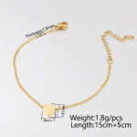 Stainless Steel Anklet Bracelets Factory - Diy Simple Heart Shape Gold Plated Tarnish Free