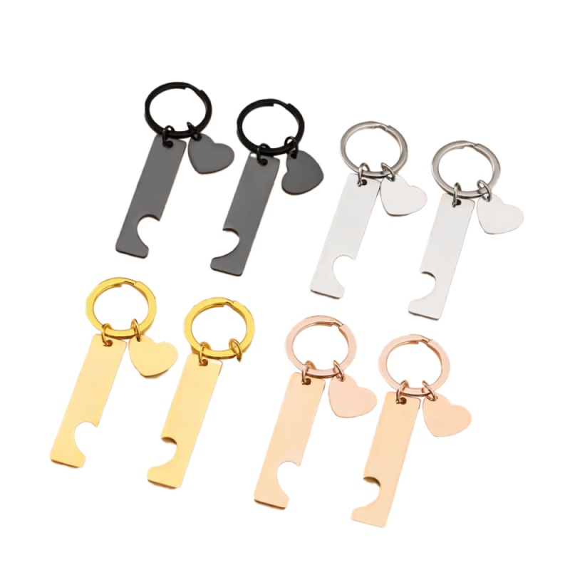 Stainless Steel Keychain Factory - Bulk DIY Custom Engraved Metal Splicing Broken Heart