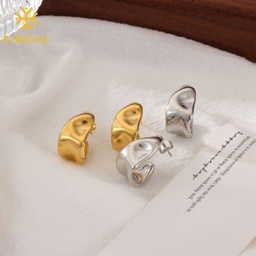 Stainless Steel Earrings Manufacturer - C-Shaped Geometric Design Trendy Women Jewelry