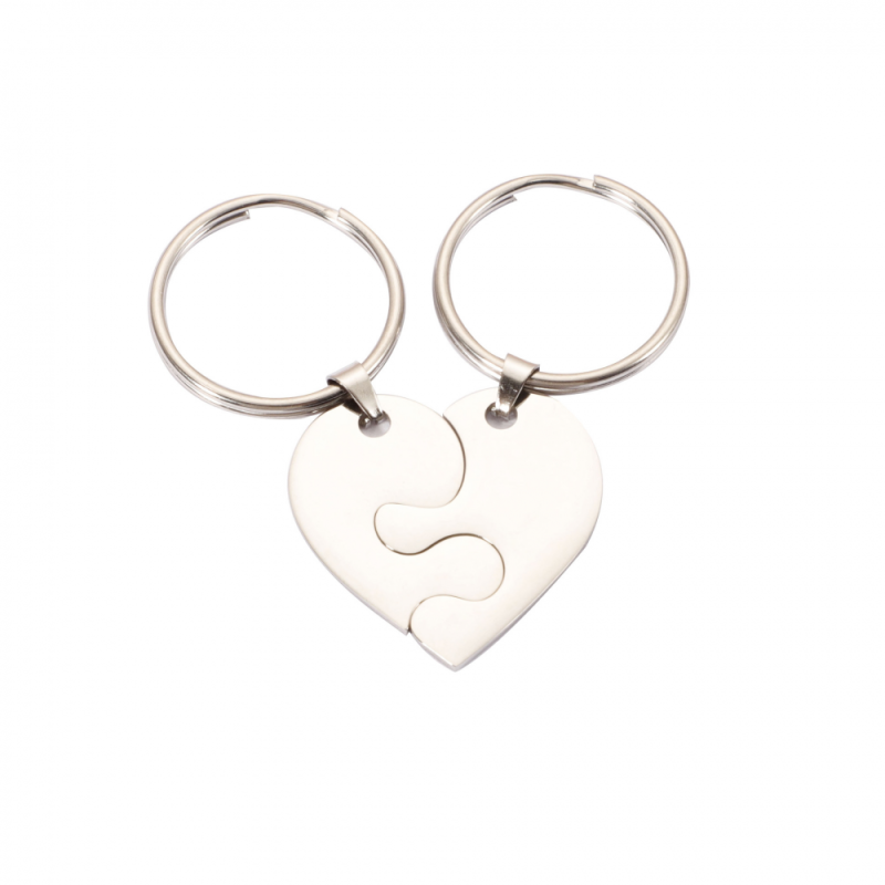 Stainless Steel Keychain Manufacturer - Valentine Anniversary Couple Jewelry Engraved Heart