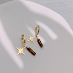 不锈钢饰品套装厂家 - 镀金星星吊坠虎眼石天然石