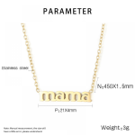 Stainless Steel Pendant Necklace Manufacturer - Custom Letter Mama Gold Plated Minimalist