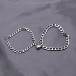 Stainless Steel Couple Bracelet Factory - Waterproof Cuban Link Heart Magnetic Valentine
