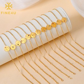 Stainless Steel Charm Bracelet Factory - Inlaid Zircon Round 12 Zodiac Sign No Fading