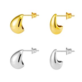 Stainless Steel Stud Earrings Supplier - Gold Plated Waterdrop Tear Drop Hypoallergenic