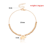 Stainless Steel Anklet Supplier - Custom Cute Animals Gold Plated Beaded Chain Elephant