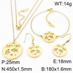 Stainless Steel Jewelry Set Supplier - Hollow Baby Feet Mama Necklace Bracelet Earrings