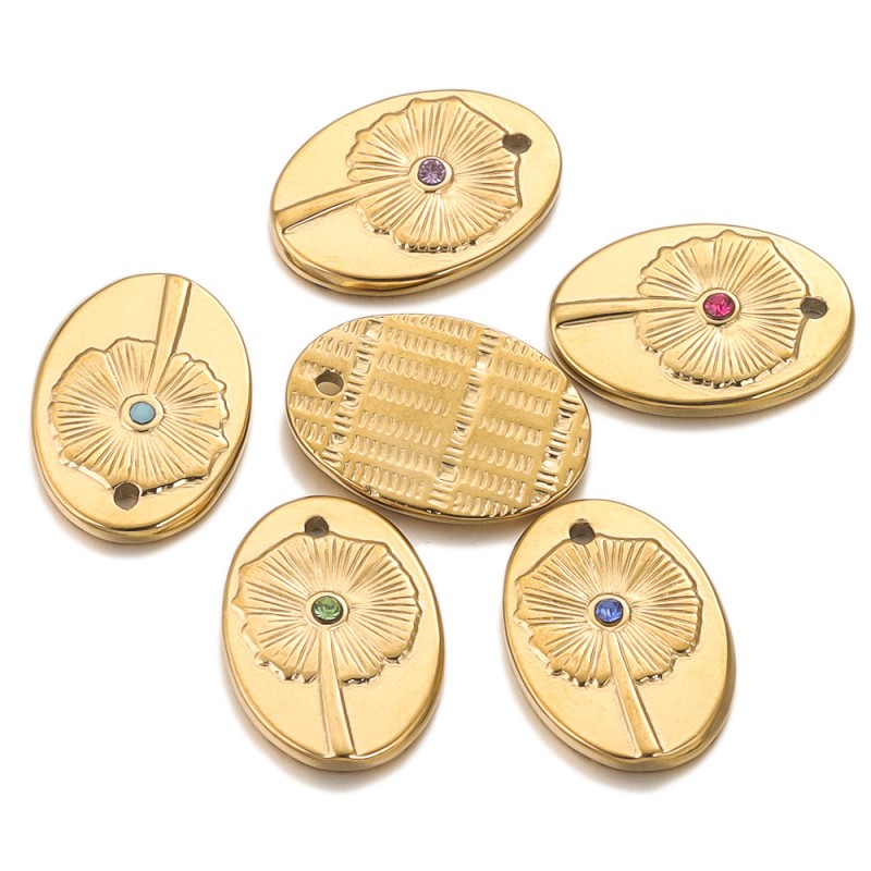 Stainless Steel Pendant Charms Factory - Custom Zirconia Flower of Life Waterproof Jewelry