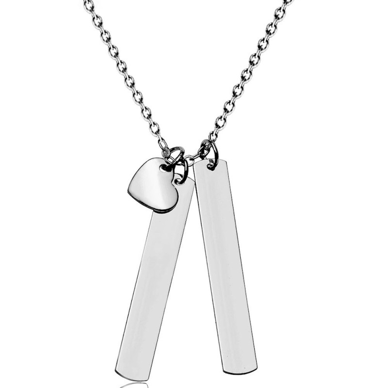 Stainless Steel Custom Necklace Manufacturer - Valentine Women Jewelry Engraved Heart Pendant